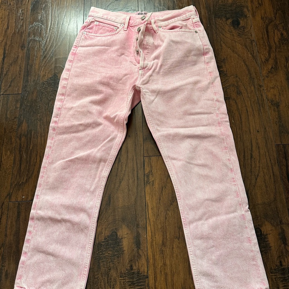 Agolde Bubblegum Pink Denim Jeans